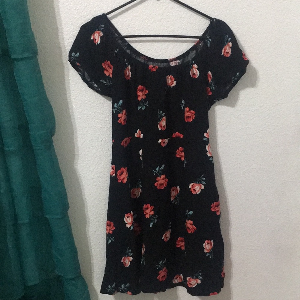 Flower Print Off the Shoulder Dress